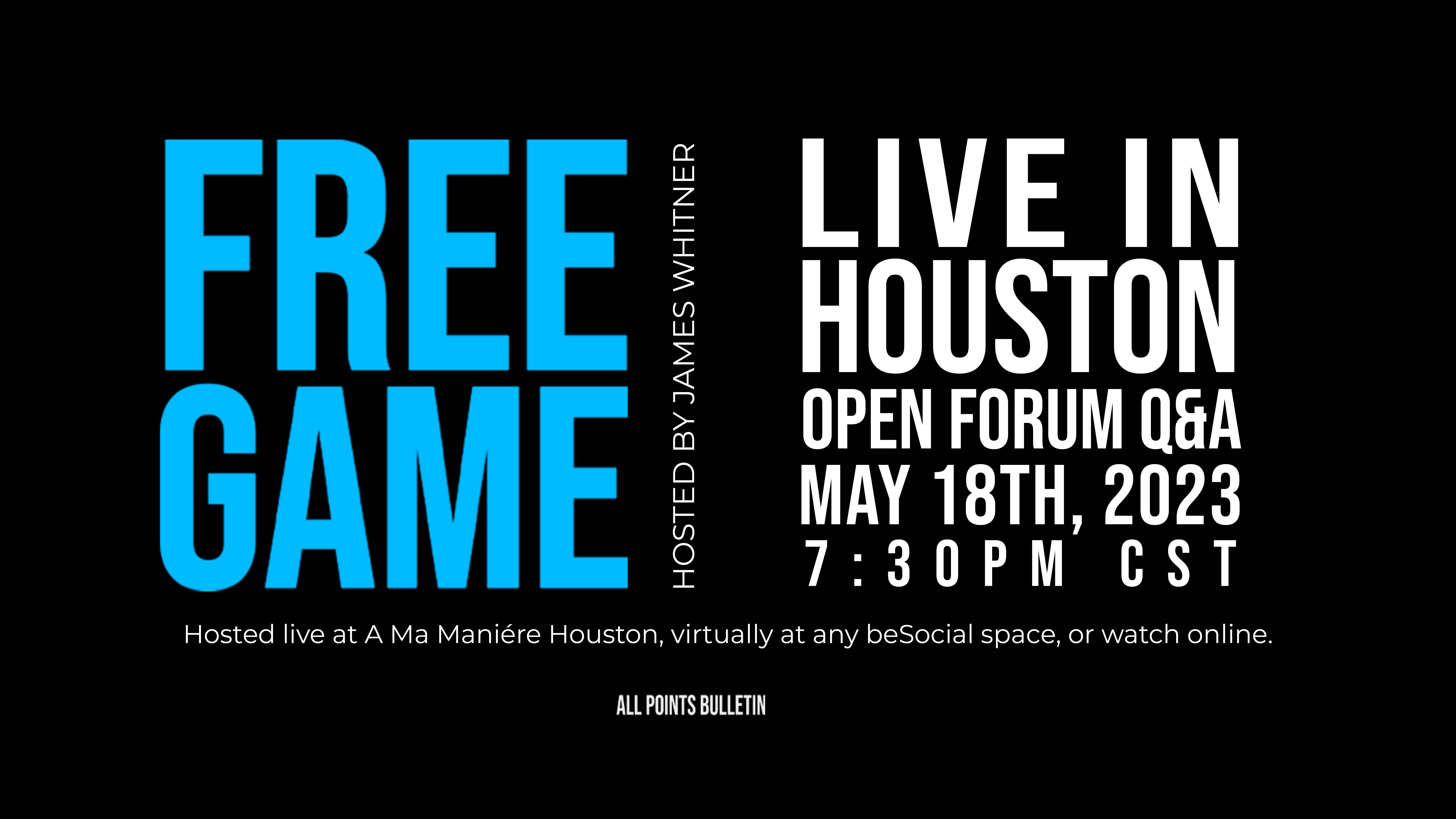 Free Game w/ James Whitner - Houston Open