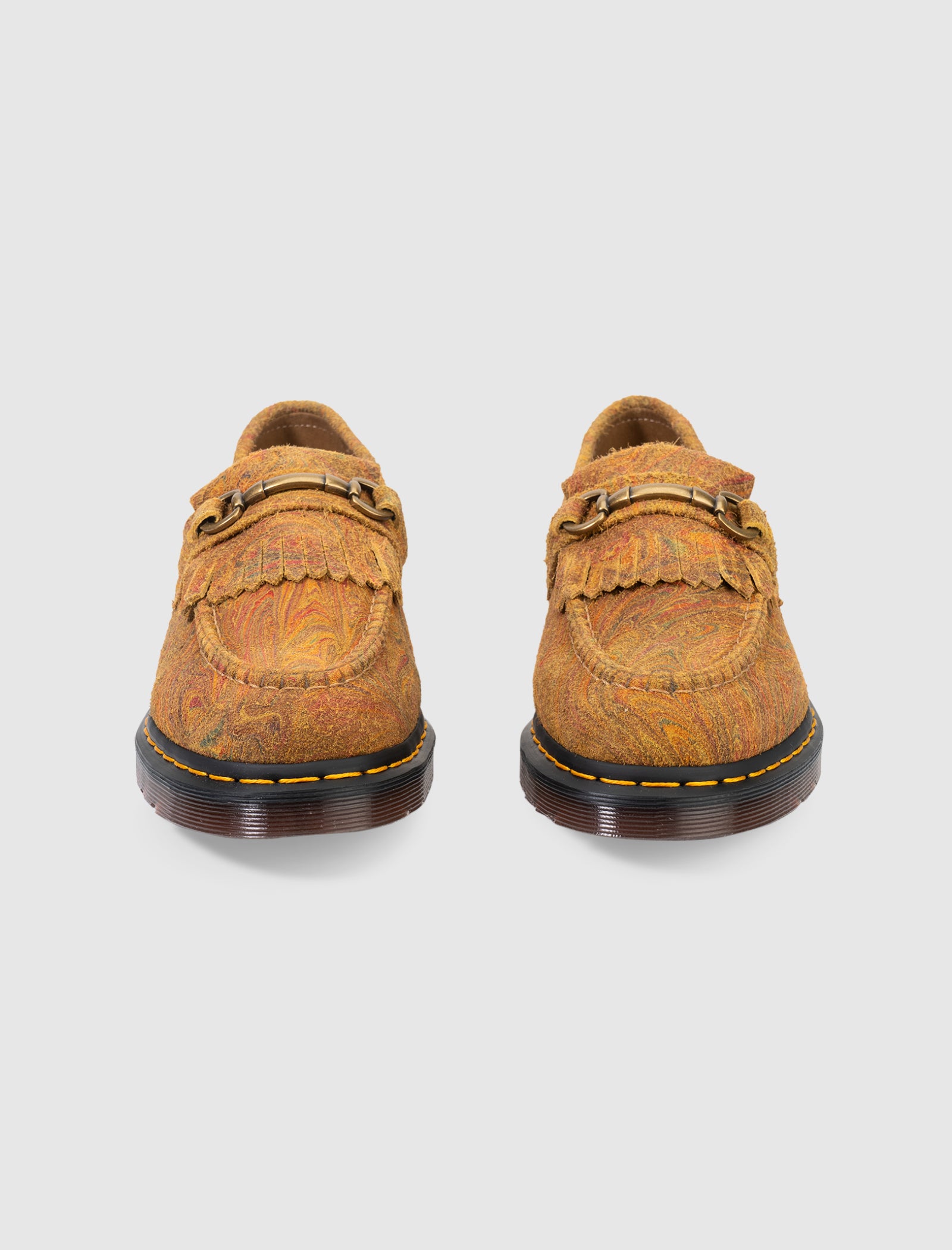 ADRIAN SNAFFLE MARBLED SUEDE LOAFERS