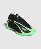 Black and neon green men's streetwear sneaker with mesh and reflective accents