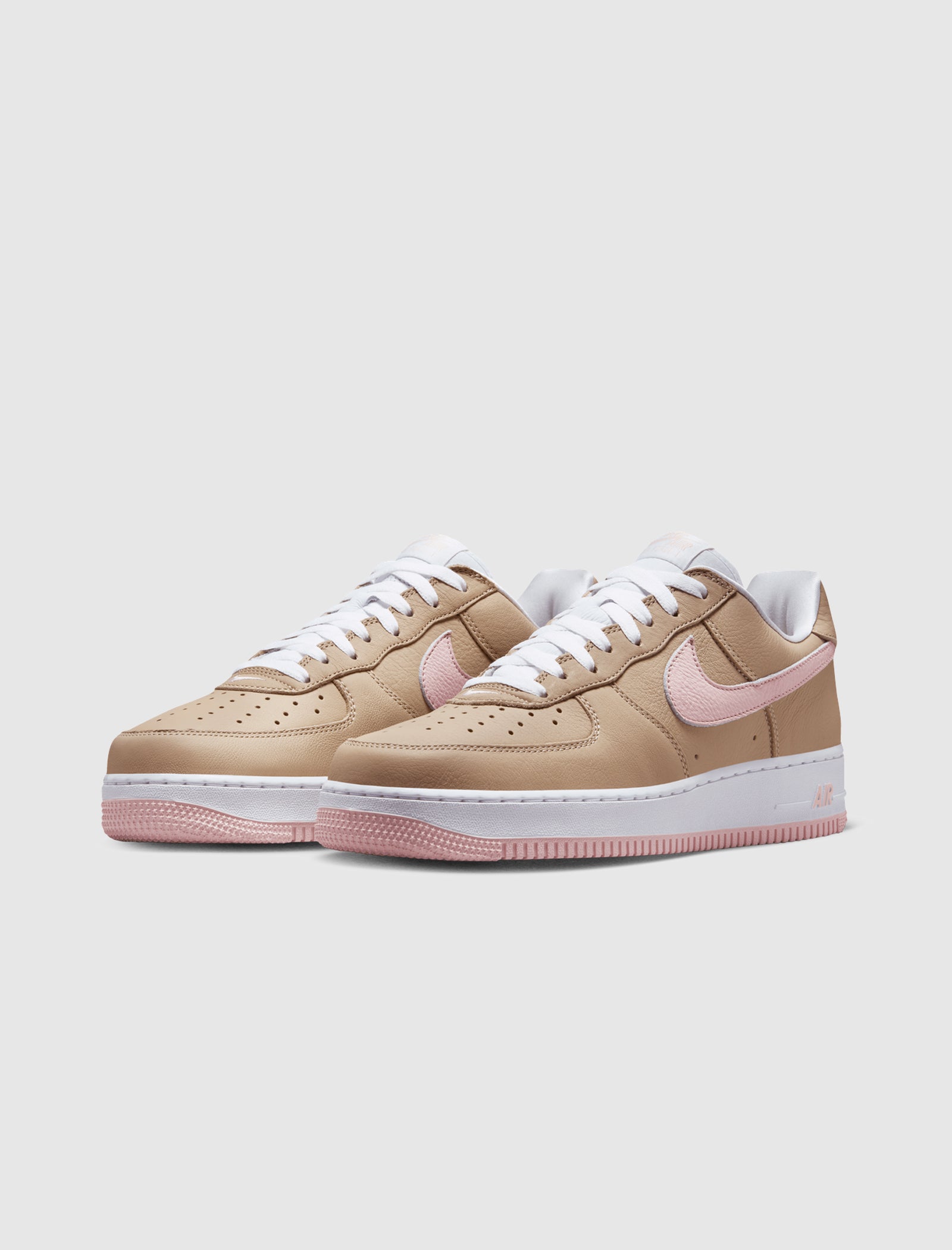pink and tan air force ones