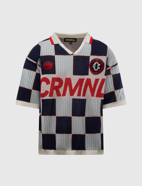 CHECKERBOARD KNITTED FOOTBALL SHIRT