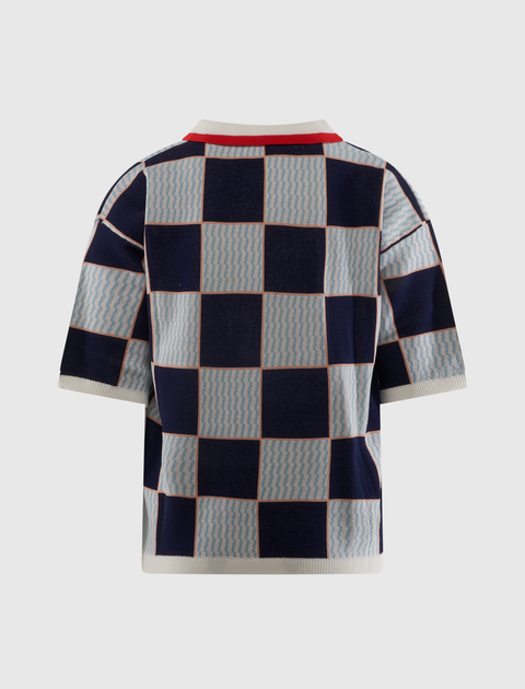 CHECKERBOARD KNITTED FOOTBALL SHIRT