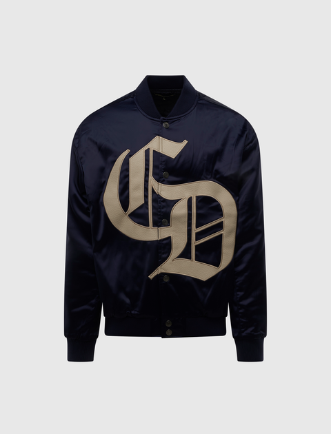 XL LOGO SATIN BOMBER JACKET