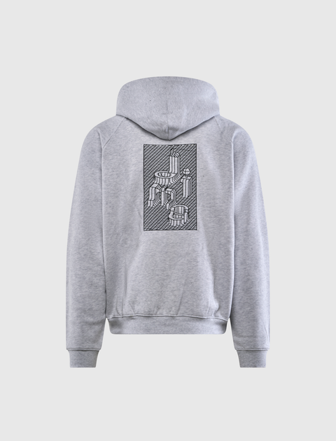 GRID ZIP HOODIE