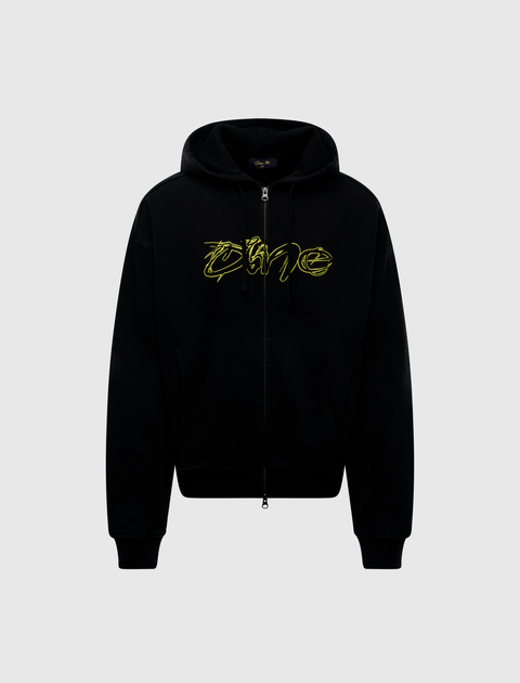 DISTRESSED TERRY ZIP HOODIE