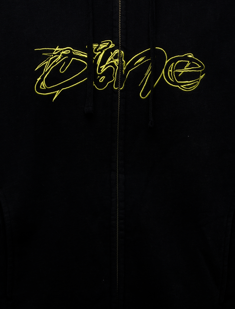 DISTRESSED TERRY ZIP HOODIE