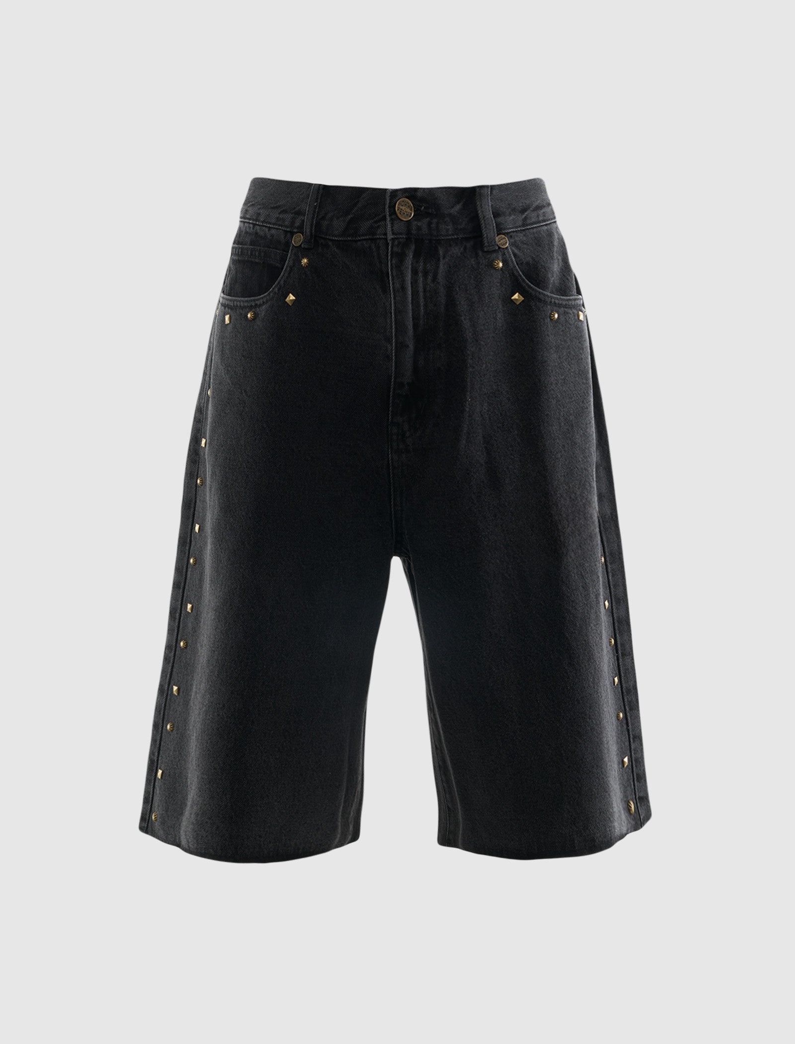 STUDDED DENIM SHORTS