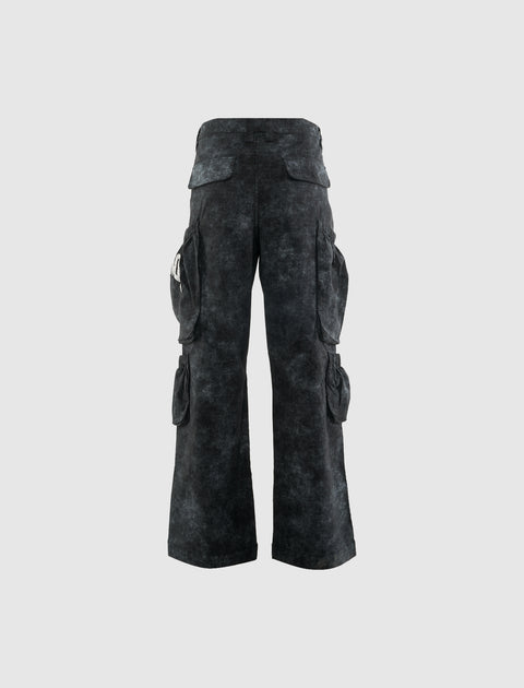 TWILL CARGO WIDE LEG PANTS