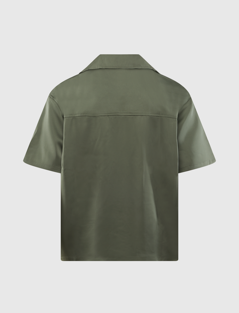 SATIN CHEST LOGO CAMP COLLAR