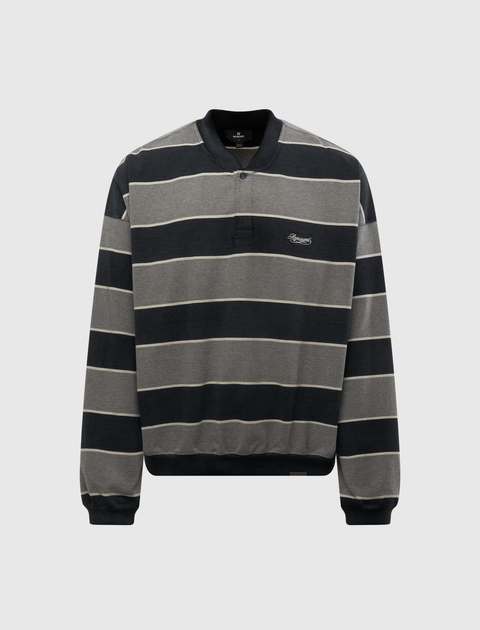 CALIFORNIA STRIPED HENLEY SWEATER