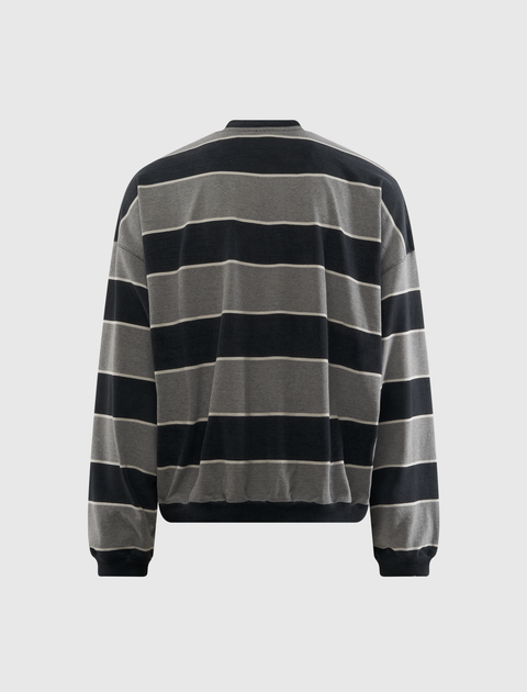 CALIFORNIA STRIPED HENLEY SWEATER