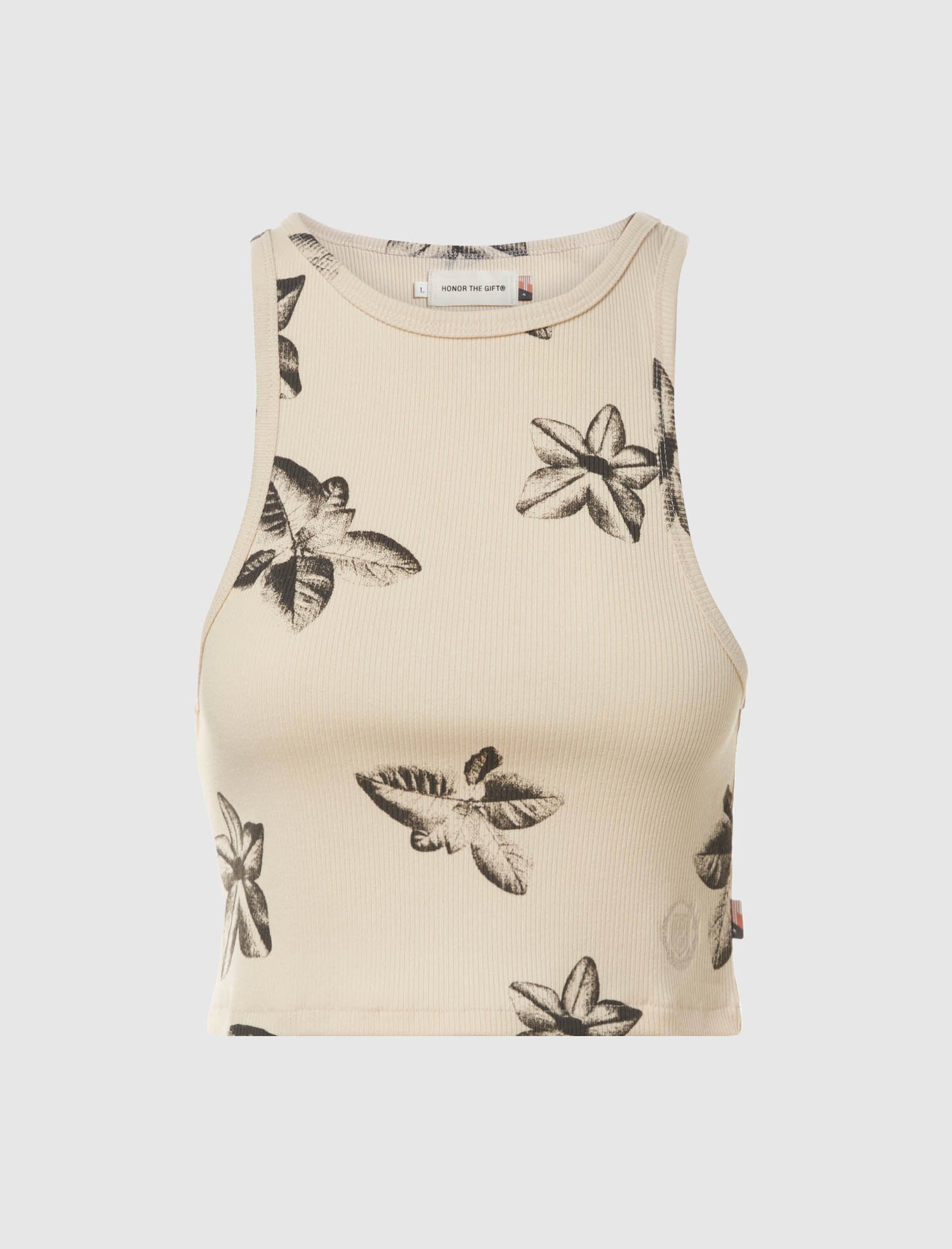 WOMEN'S FLORAL RIBBED TANK