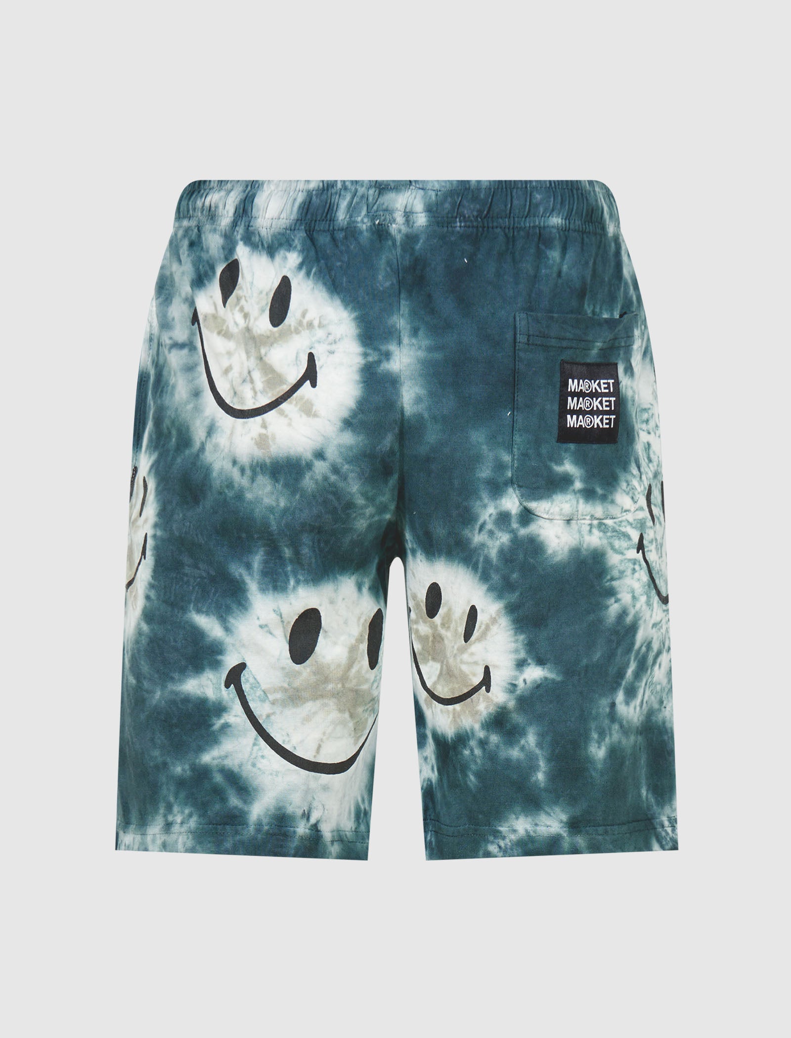 Market Smiley Shibori Dye Shorts Tie-Dye BLACK. M / Black